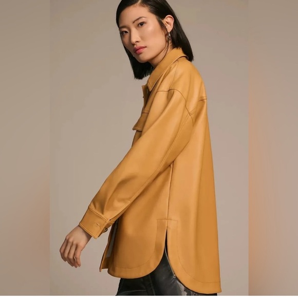 Maeve Faux Leather Shacket - Picture 2 of 7